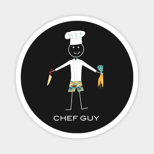 Funny Mens Chef Guy Illustration Magnet